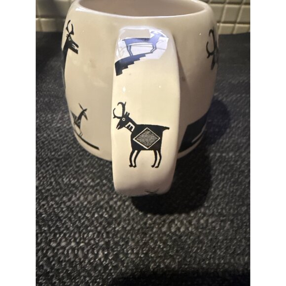 Rare Vintage Ceramic Mug Native American Style Deer Design New Mexico Las Cruces - Picture 3 of 6